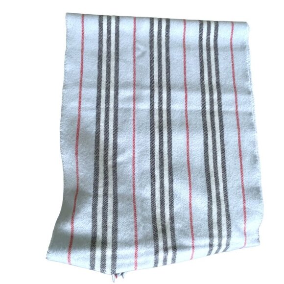 Burberry Small Icon Pale Blue Strip[ed Scarf Cashmere & Wool Silk, 168cm X 30cm - Picture 3 of 9
